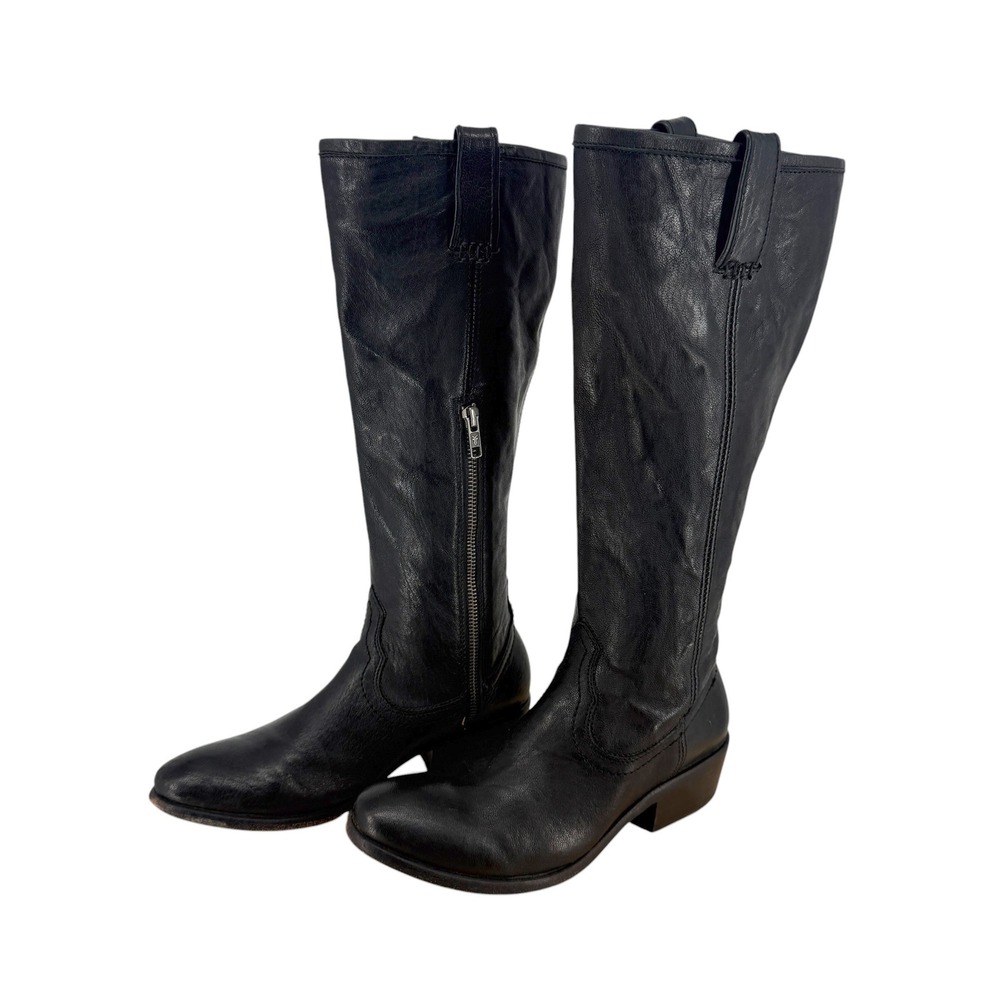 Frye Carson Tall Riding Equestrian Knee High Boots Womens 7 B Black Leather